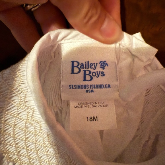 Charming Ivory Smocked Kids Dress - Picture 4 of 5